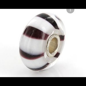 White and Black stripe Trollbead